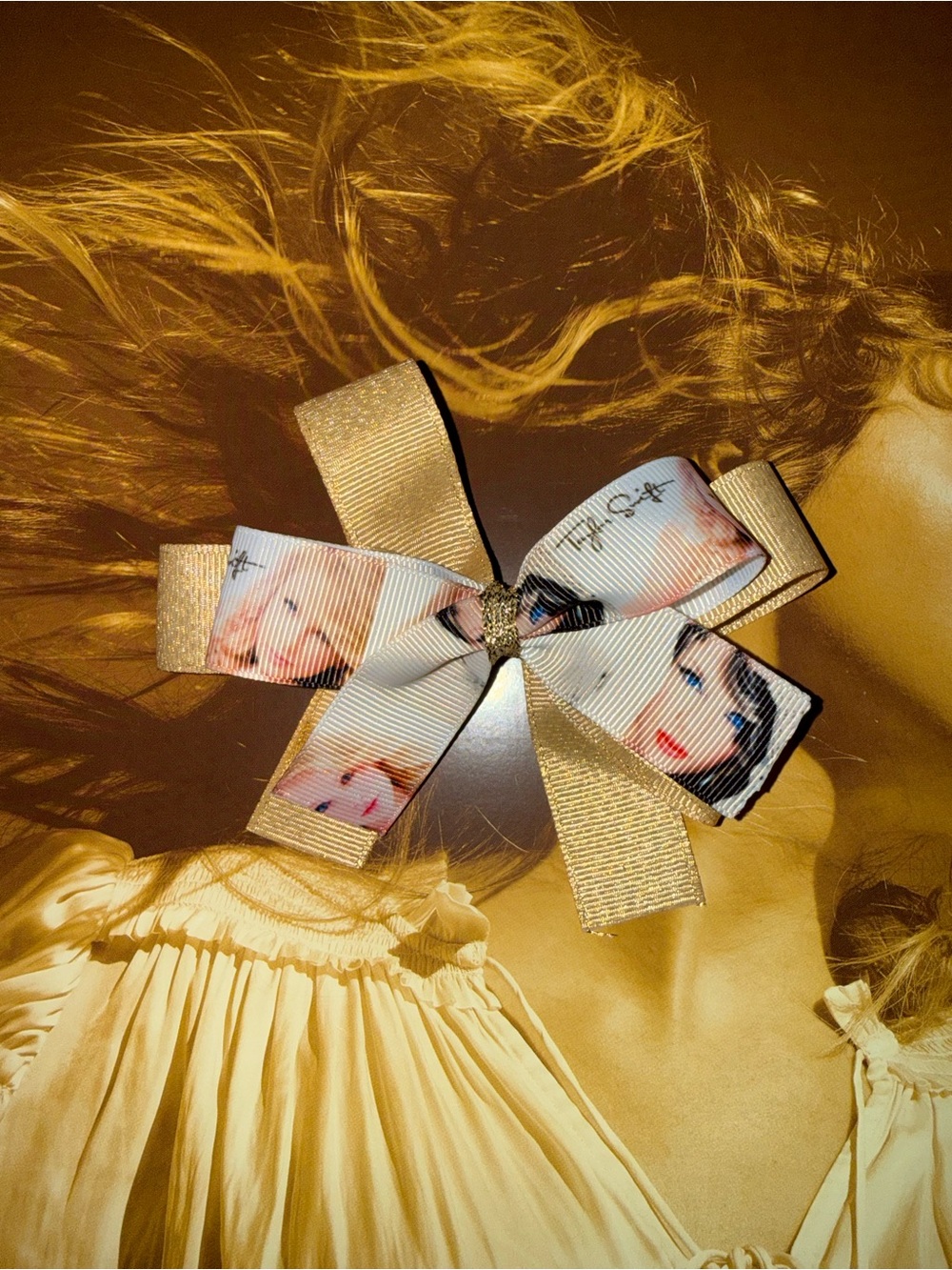 Taylor Swift Fearless Print Bow Hair Clip
